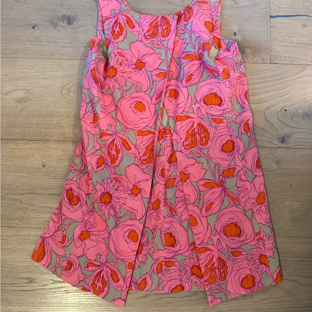 Tracy Reese Pink and Orange Floral Shift Dress - Picture 3 of 5